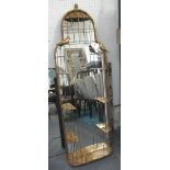 WALL MIRROR, decorative gilt frame birdcage design.