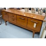 SIDEBOARD, 1970's teak with drawers and cupboards, 75cm H x 182cm W x 40cm D.