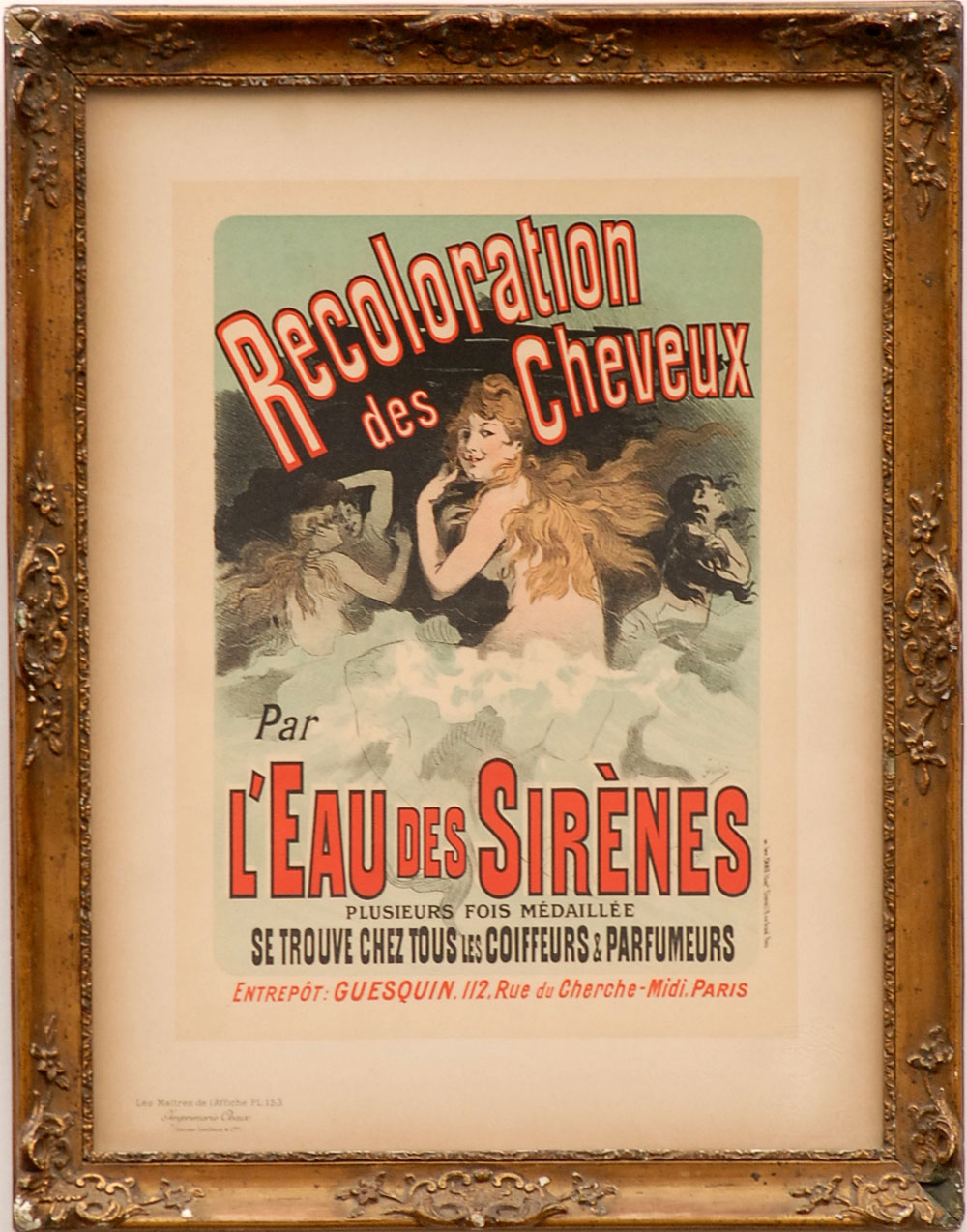 JULES CHERET, 'L'Eau des Sirens', lithograph, 1896, from Maitres de l'Affiche,