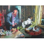 CHINA MIKE (b.1976), 'The Shoe Makers Birthday', oil on canvas, 90cm x 120cm.
