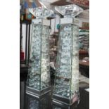 VENETIAN GLASS CANDLE HOLDERS, a pair, contemporary designs, 46cm H.