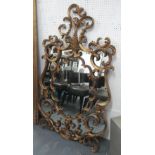 WALL MIRROR, gilt Rococo frame, 18th century style.