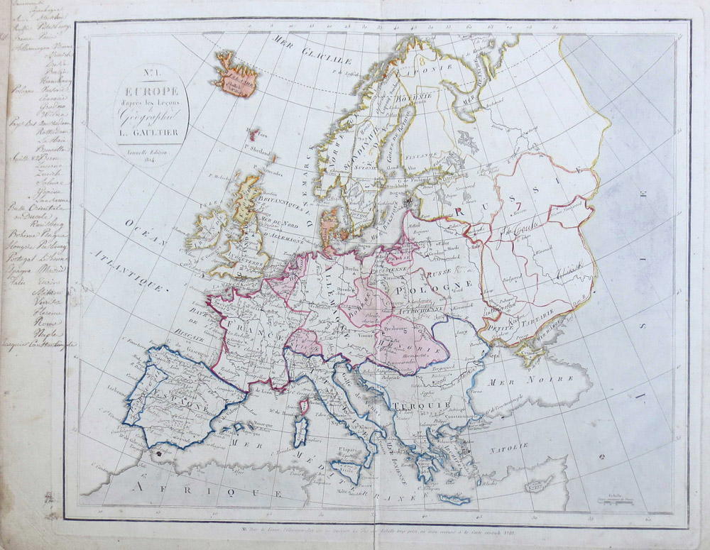 ANTIQUE MAPS, four, to include (L.Gaultier Nouvelle Edition 1814) inc.