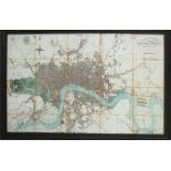 PICTURE, historical map of the River Thames, framed.