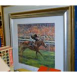 SET OF 3 LIMITED EDITION HORSE RACING PRINTS BY CLAIRE EVA BURTON