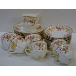 TRAY WITH QUANTITY SALISBURY FLORAL TEA WARE