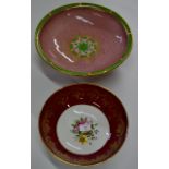 LARGE MINTON'S COMPORT & COALPORT HAND PAINTED BOWL