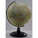 VINTAGE PHILIPS WORLD GLOBE ON WOODEN STAND