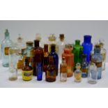 COLLECTION OF VARIOUS OLD GLASS CHEMICAL BOTTLES