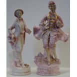 2 LARGE ITALIAN PORCELAIN FIGURINE ORNAMENTS