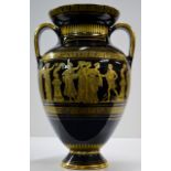 LARGE GRECIAN STYLE DOUBLE HANDLED VASE