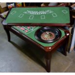 MAHOGANY FINISHED CASINO TABLE WITH CHANGEABLE TOP