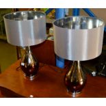 PAIR OF MODERN TABLE LAMPS WITH SHADES