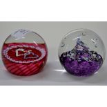 2 CAITHNESS GLASS PAPER WEIGHTS