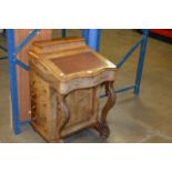 BURR WALNUT DAVENPORT DESK WITH LEATHER TOP