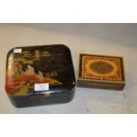 ORIENTAL LACQUERED BOX, CARD BOX