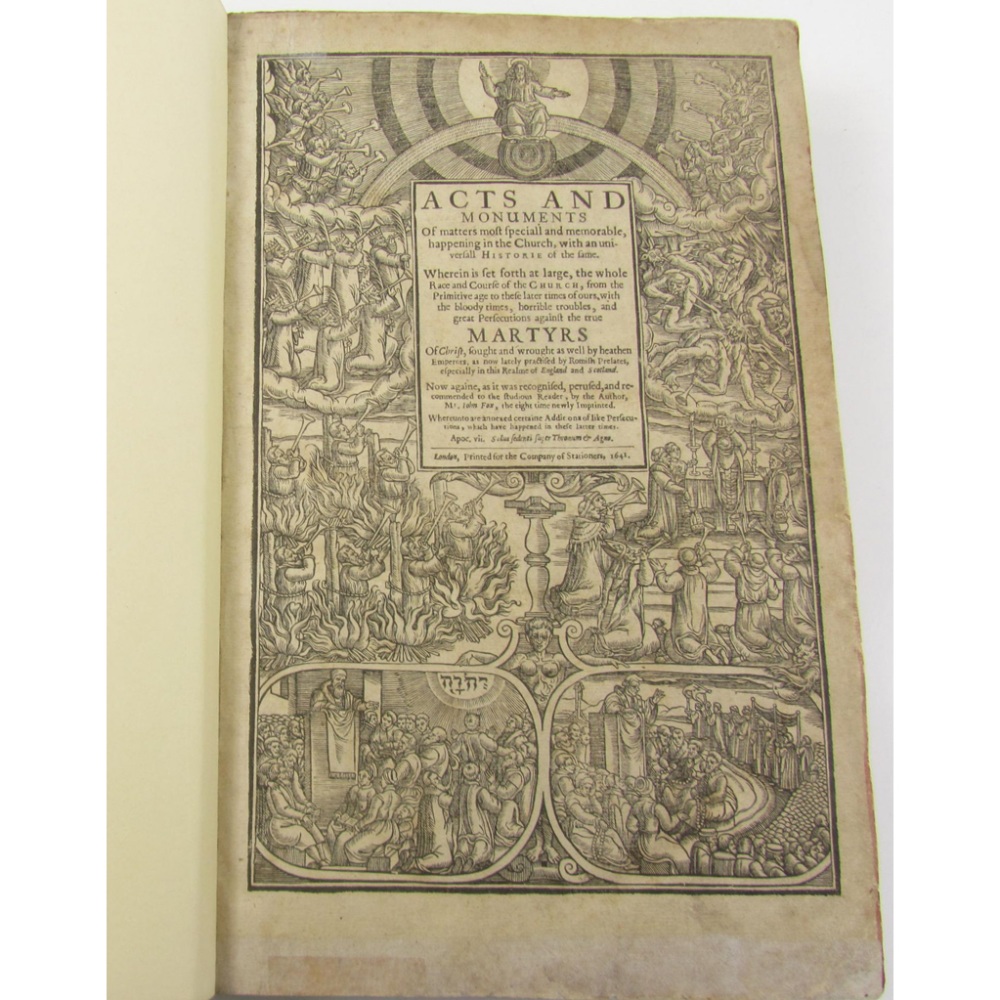 Foxe, JohnActs and Monuments... London: Printed for the Company of Stationers, 1641. 3 volumes, - Image 2 of 8