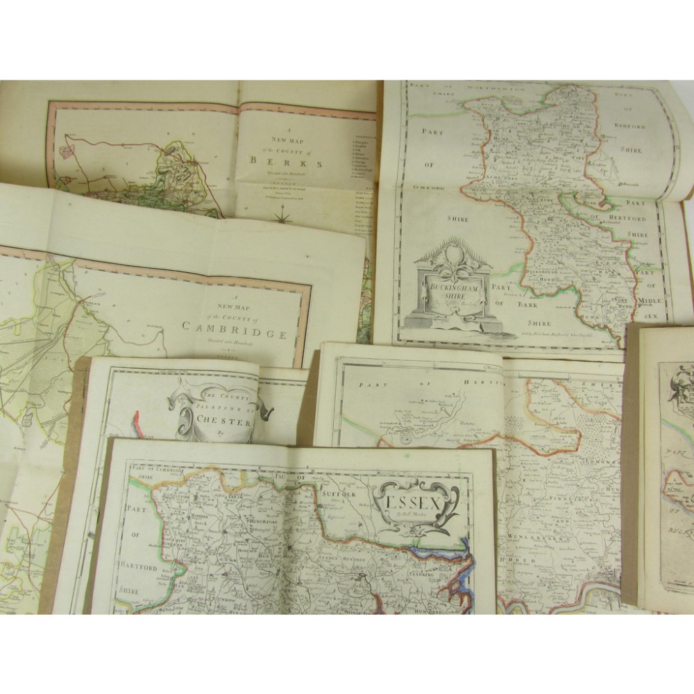 Collection of 10 maps, including Saxton, C.Barkshyre. [c.1637] and Huntingdon [c.1637], foot of