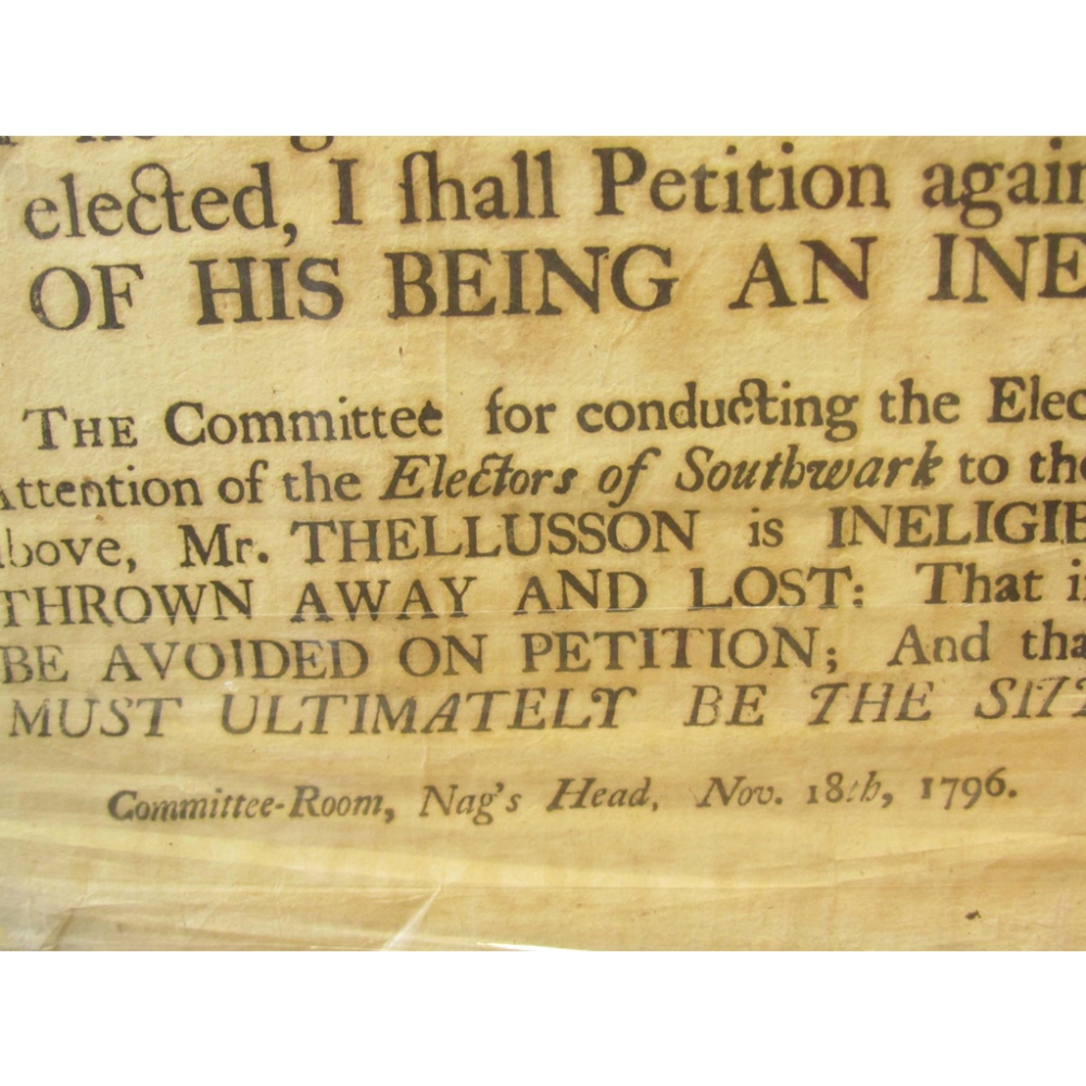 Election Corruption Poster, 1797 - Southwark, LondonResolution of the Select Committee, Reported - Image 2 of 2