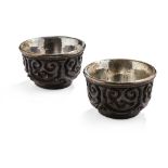 PAIR OF RARE AND FINELY CARVED 'TIXI' LACQUER BOWLSYUAN DYNASTYthe rounded sides rising from a