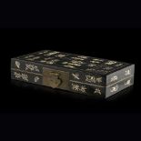 BONE INLAID BLACK LACQUER DOCUMENT BOX AND HINGED COVERMING DYNASTY, 17TH CENTURYfinely inlaid in