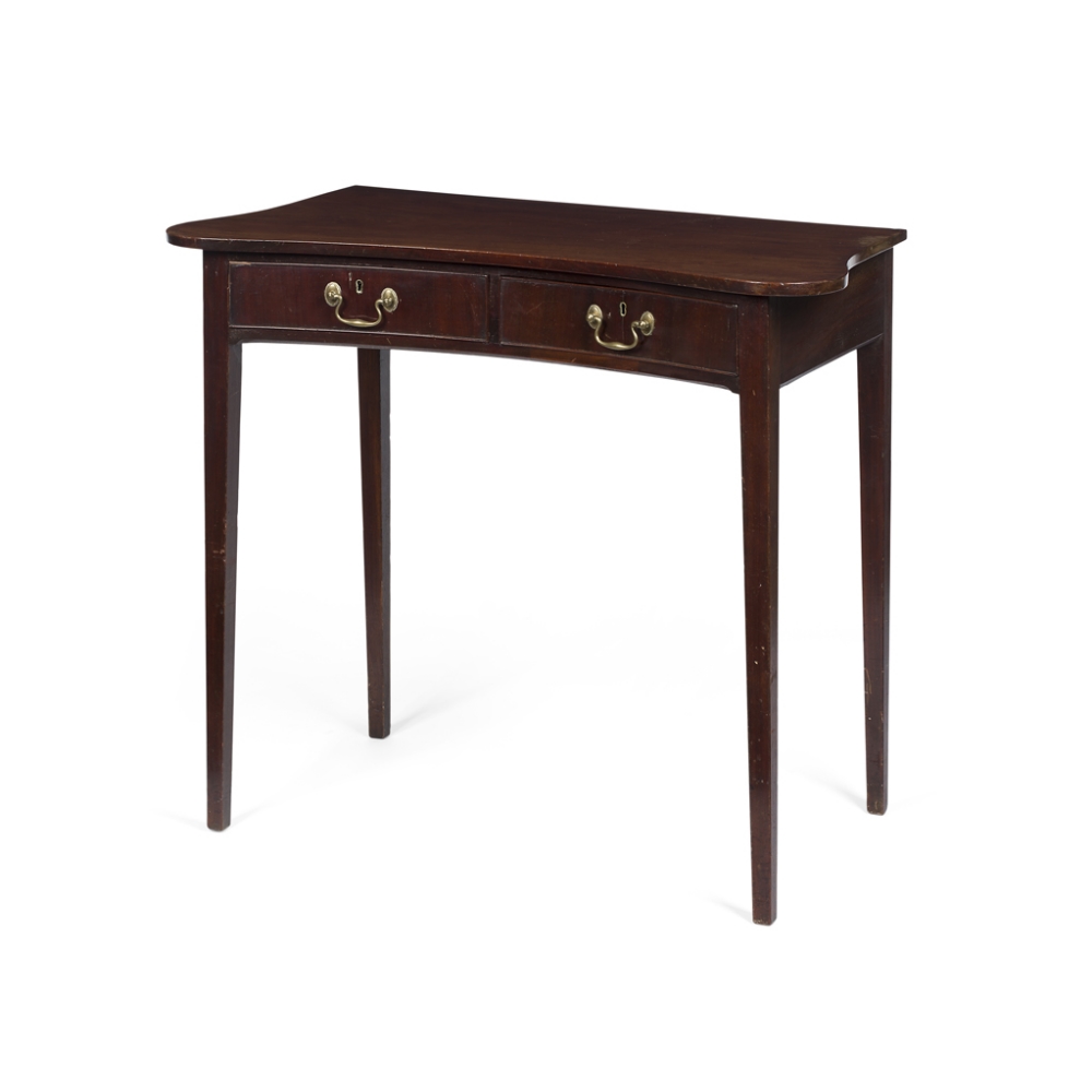 GEORGE III MAHOGANY CONCAVE SIDE TABLE BY GILLOWS OF LANCASTER18TH CENTURYthe concave front top with