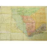 Map of Arabia and the Persian Gulf South West quadrant [only] of hand-coloured lithographed map, '