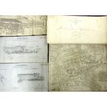 Railway related maps, manuscript and lithographed, including North British Railway Plan showing