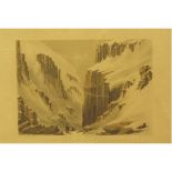 Browne, W.H., artist & Haghe, Charles, engraver Lithographed plate showing Fjord Near Uppernavik &