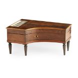 VICTORIAN ROSEWOOD MUSICAL WORK BOX 19TH CENTURY in the form of a piano, opening to a mirror above a