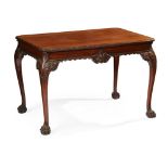 IRISH GEORGE III STYLE MAHOGANY SIDE TABLE 19TH CENTURY the rounded rectangular top with a moulded