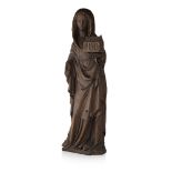 CONTINENTAL CARVED OAK FIGURE OF A FEMALE SAINT 17TH / EARLY 18TH CENTURY the draped figure standing