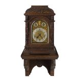 GERMAN OAK BRACKET CLOCK AND BRACKET, BY WINTERHALDER & HOFMEIER LATE 19TH/ EARLY 20TH CENTURY the