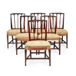 SET OF SIX GEORGE III MAHOGANY BRANDER BACK DINING CHAIRS CIRCA 1800 with fluted top rails above