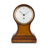 REGENCY SATINWOOD BALLOON SHAPED MANTEL CLOCK EARLY 19TH CENTURY the shaped case with rosewood