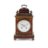 FRENCH RED TORTOISESHELL AND GILT BRONZE MANTEL CLOCK, BY PAYNE & CO. LATE 19TH CENTURY the 4 1/2in.