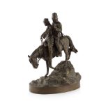 A. M. BONEGOR (GERMAN, LATE 19TH/EARLY 20TH CENTURY) COSSACK GROUP bronze, medium brown patina,