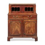 GEORGE III MAHOGANY SIDE CABINET CIRCA 1770 the superstructure with a pierced brass gallery above