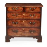 SMALL GEORGE III MAHOGANY CHEST OF DRAWERS LATE 18TH CENTURY the rectangular top with a moulded