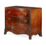 GEORGE III MAHOGANY SERPENTINE CHEST OF DRAWERS CIRCA 1770 the serpentine top with a moulded edge