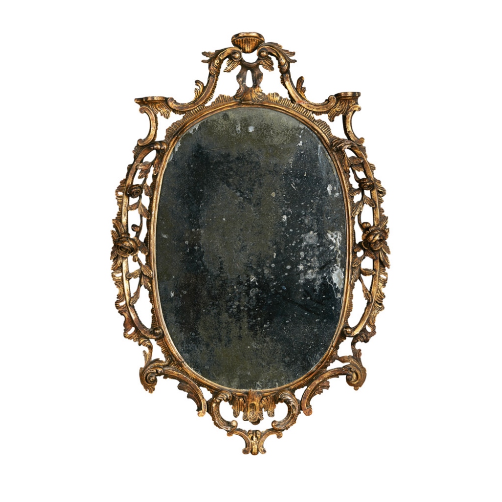 GEORGE III OVAL GILTWOOD MIRROR IN THE MANNER OF THOMAS CHIPPENDALE 18TH CENTURY the oval mirror