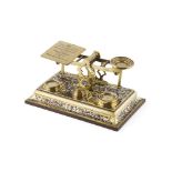 SET OF VICTORIAN BRASS AND BOULLE MARQUETRY POSTAL SCALES 19TH CENTURY inscribed 'Inland Letter Post