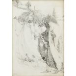 [§] JESSIE MARION KING (1875-1949) 'KNIGHTS AND LADIES' pen and Indian ink on vellum, signed lower