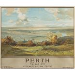 LONDON MIDLAND & SCOTTISH LMS POSTER 'PERTH THE FAIR CITY - SCOTLAND'S HOLIDAY CENTRE'