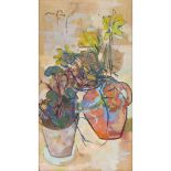 [§] STELLA STEYN (IRISH 1907-1987) STILL LIFE WITH DAFFODILS oil on canvas 67cm x 36.5cm (26.5in x