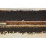 [§] JOHN GARDINER CRAWFORD R.S.W. (SCOTTISH B.1941) BOATHOUSE, 1984 signed, watercolour 35.5cm x