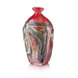 SAM HERMAN (B. 1936) SHOULDERED LUSTRE GLASS VASE, DATED 1973 of square tapered section, the clear