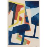 [§] MAURICE ESTEVE (FRENCH 1904-2001) STRUCTURAL COMPOSITION IN BLUE signed and numbered 36/75 in