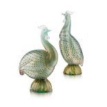 [§] ARCHIMEDE SEGUSO (1909-1999) PAIR OF MURANO GLASS BIRDS 'COPPIA DI FARAONE', MID 20TH CENTURY