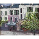 [§] VALERIE FRASER R.S.W. (SCOTTISH B. 1933) PARISIAN STREET SCENE signed, oil on board 45cm x